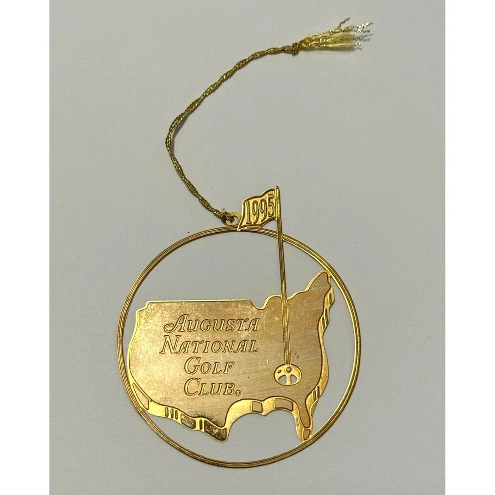 VERY RARE 1995‎ MASTERS 24k GOLD PLATE GOLF AUGUSTA NATIONAL CHRISTMAS ORNAMENT